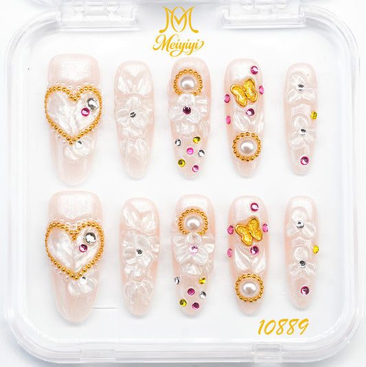 10889-MYY's designer original high-end design customized luxury hand-painted wearable nail art