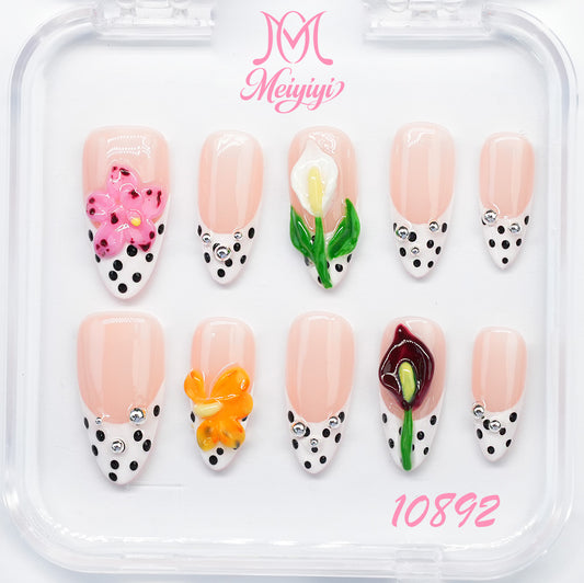 10892-MYY's designer original high-end design customized luxury hand-painted wearable nail art