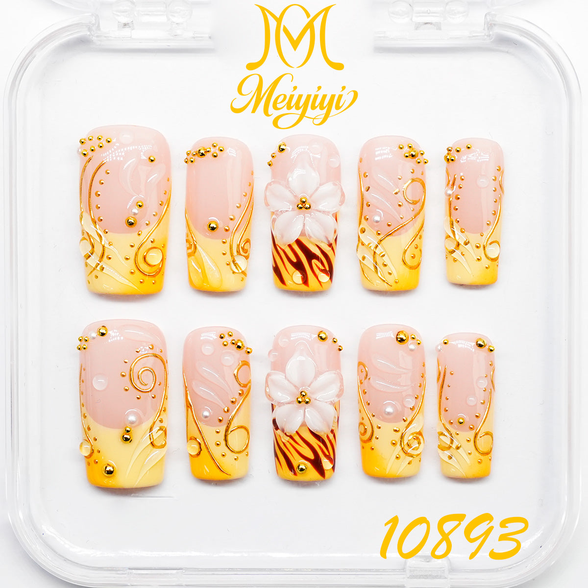 10893-MYY's designer original high-end design customized luxury hand-painted wearable nail art