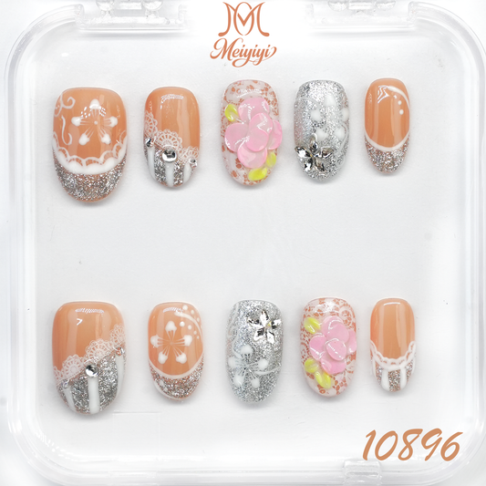 10896-MYY's designer original high-end design customized luxury hand-painted wearable nail art