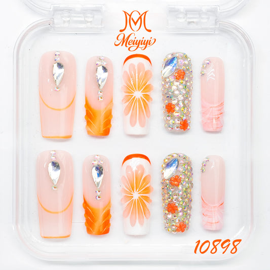 10898-MYY's designer original high-end design customized luxury hand-painted wearable nail art
