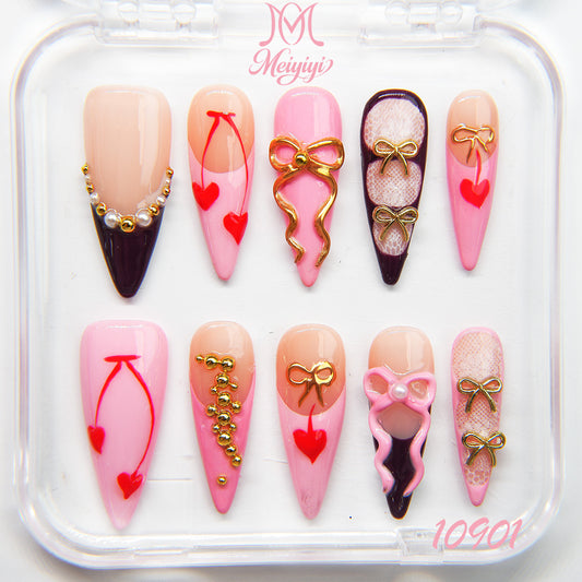 10901-MYY's designer original high-end design customized luxury hand-painted wearable nail art