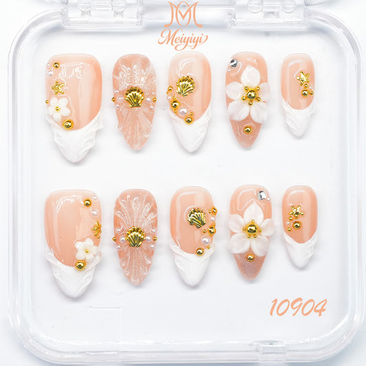 10904-MYY's designer original high-end design customized luxury hand-painted wearable nail art