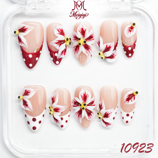 10923-MYY's designer original high-end design customized luxury hand-painted wearable nail art