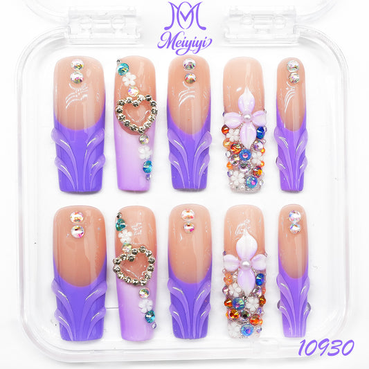 10930-MYY's designer original high-end design customized luxury hand-painted wearable nail art