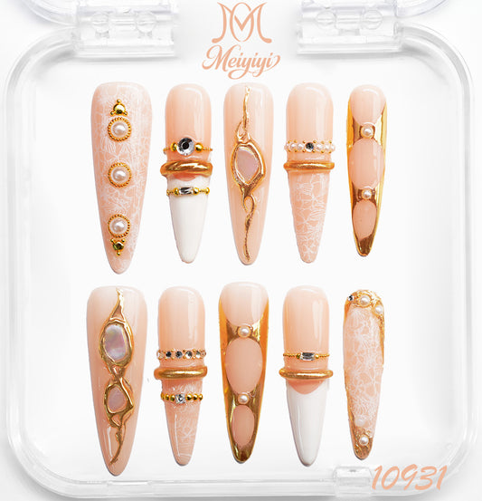 10931-MYY's designer original high-end design customized luxury hand-painted wearable nail art