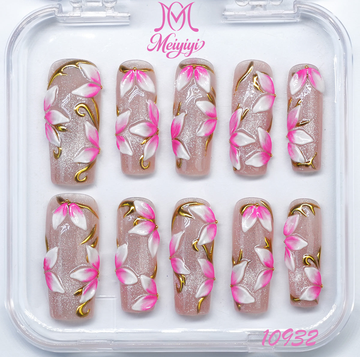 10932-MYY's designer original high-end design customized luxury hand-painted wearable nail art
