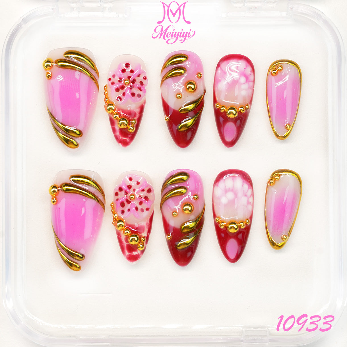 10933-MYY's designer original high-end design customized luxury hand-painted wearable nail art