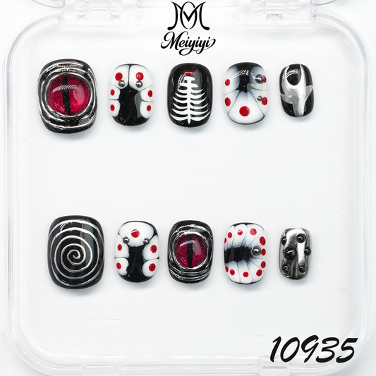 10935-MYY's designer original high-end design customized luxury hand-painted wearable nail art