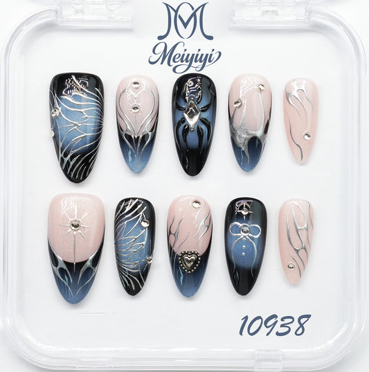 10938-MYY's designer original high-end design customized luxury hand-painted wearable nail art