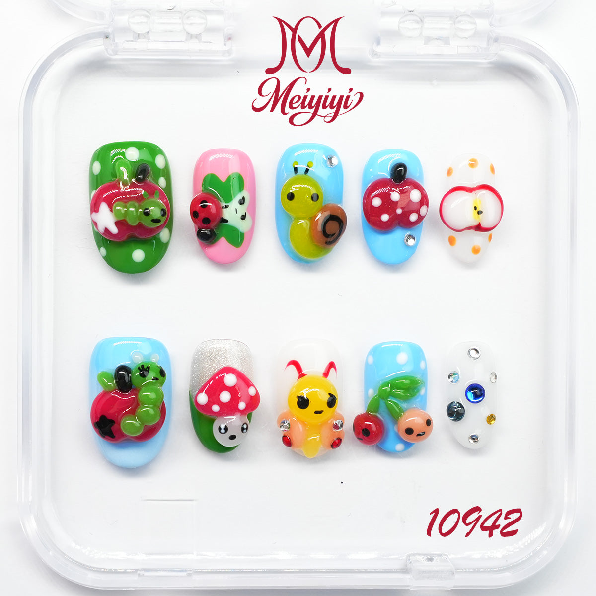 10942-MYY's designer original high-end design customized luxury hand-painted wearable nail art