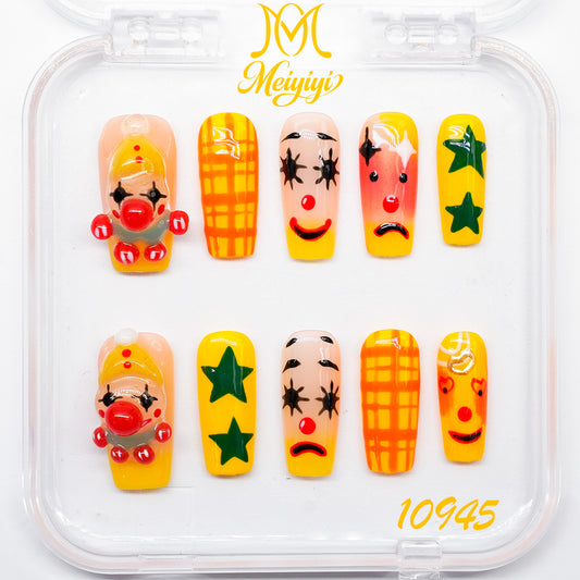10945-MYY's designer original high-end design customized luxury hand-painted wearable nail art