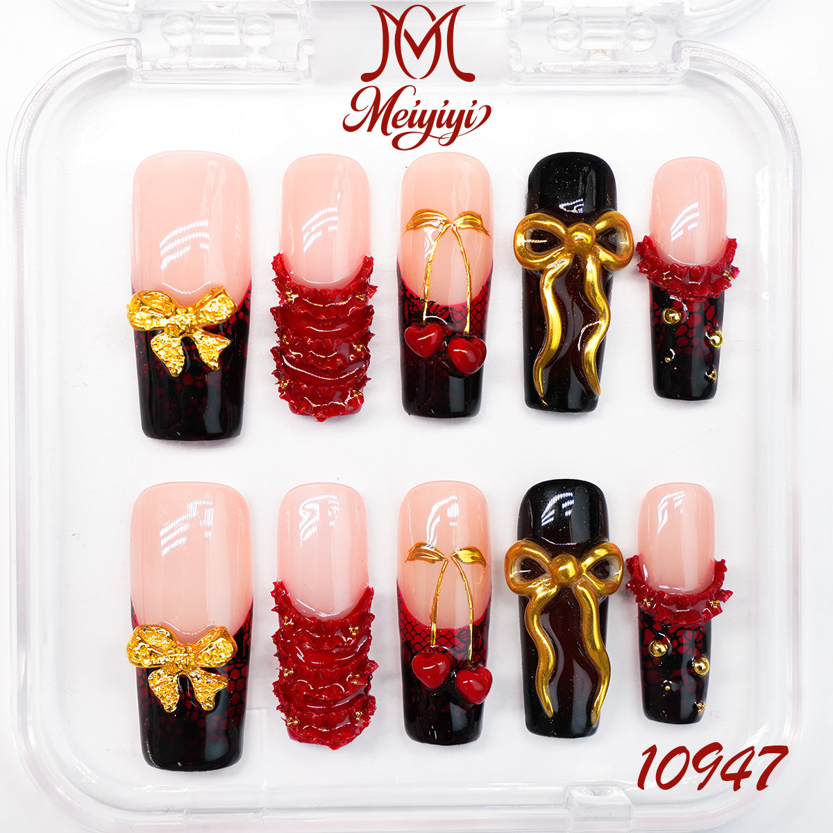 10947-MYY's designer original high-end design customized luxury hand-painted wearable nail art