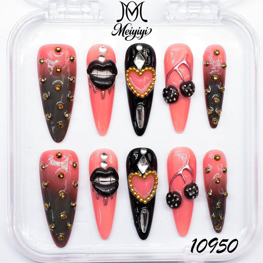 10950-MYY's designer original high-end design customized luxury hand-painted wearable nail art