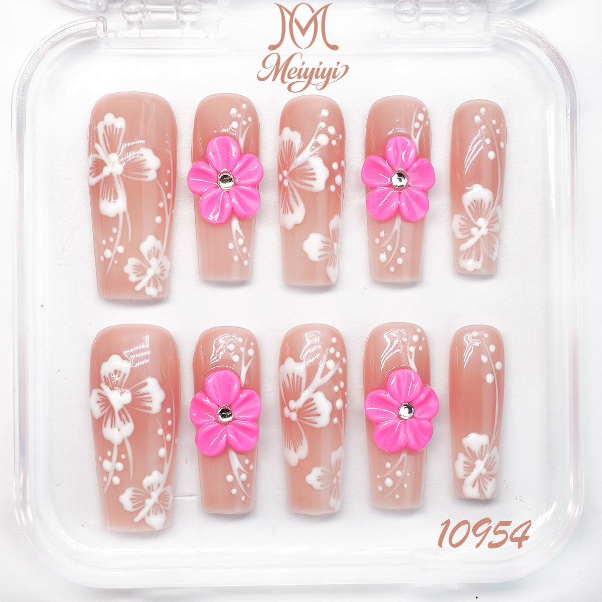 10954-MYY's designer original high-end design customized luxury hand-painted wearable nail art