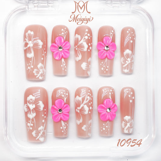 10954-MYY's designer original high-end design customized luxury hand-painted wearable nail art
