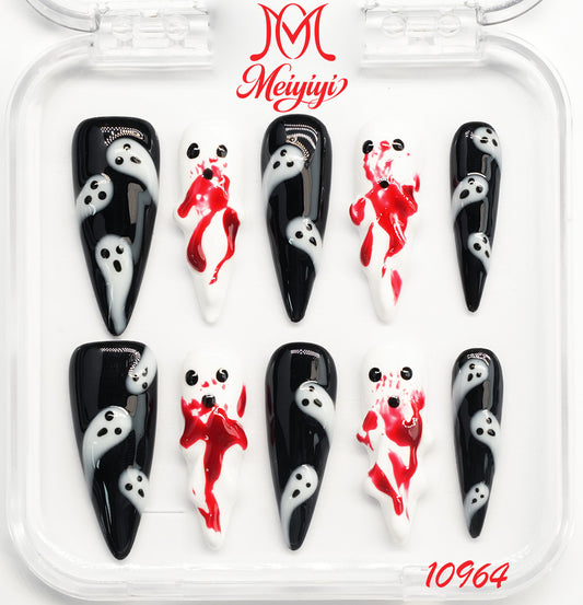 10964-MYY's designer original high-end design customized luxury hand-painted wearable nail art