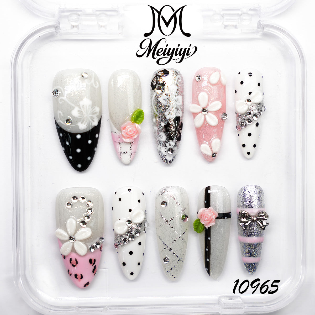10965-MYY's designer original high-end design customized luxury hand-painted wearable nail art