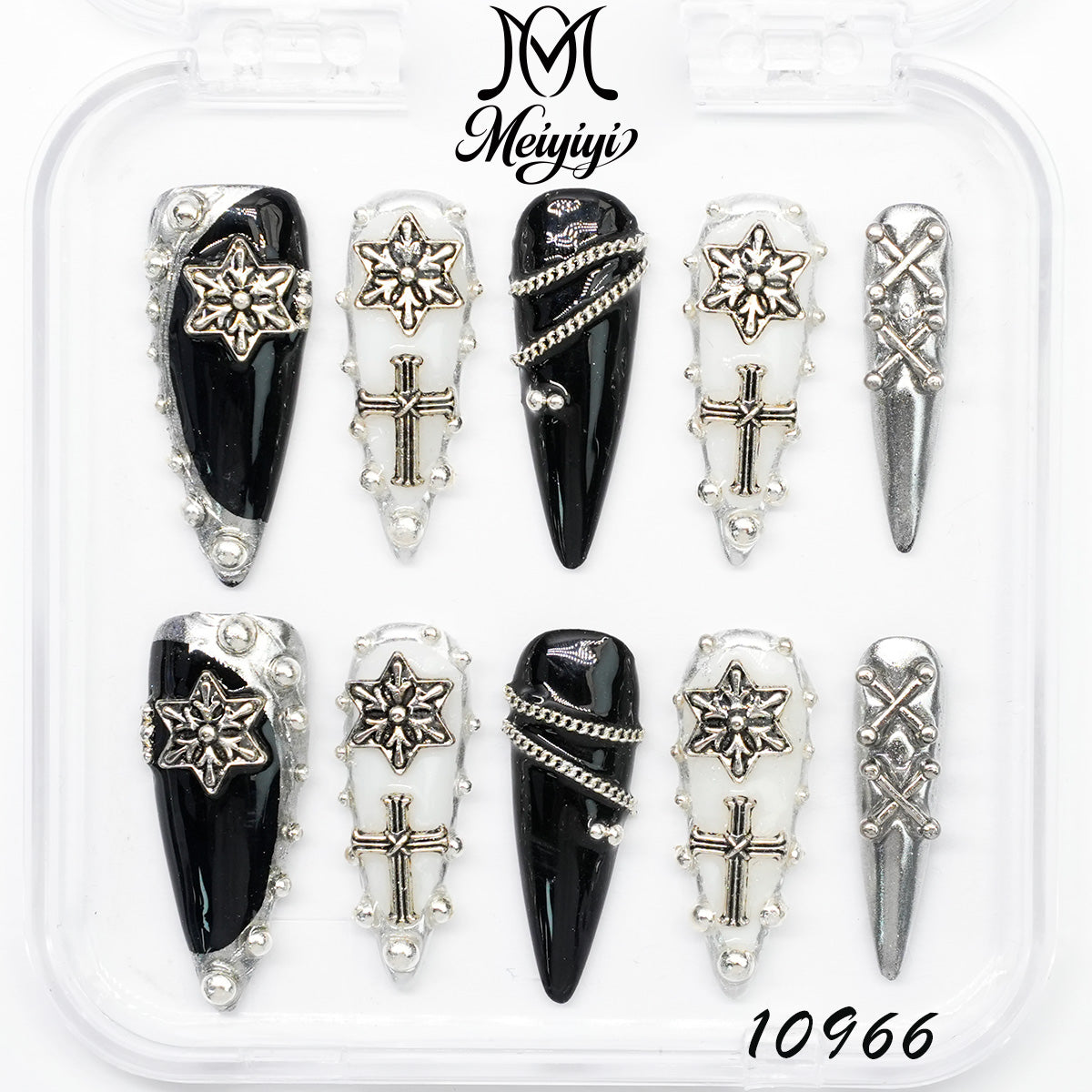 10966MYY's designer original high-end design customized luxury hand-painted wearable nail art