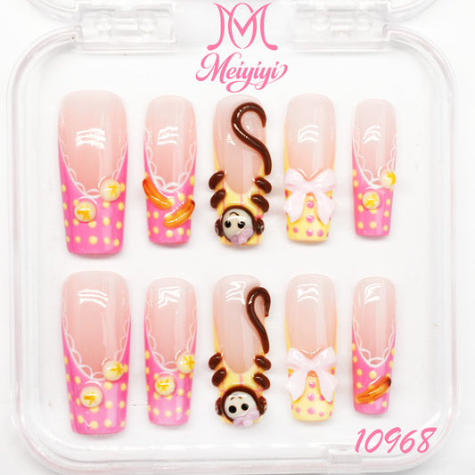 10968-MYY's designer original high-end design customized luxury hand-painted wearable nail art