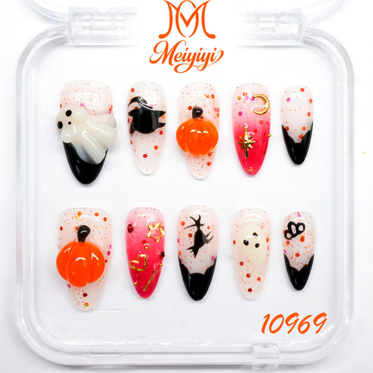 10969-MYY's designer original high-end design customized luxury hand-painted wearable nail art
