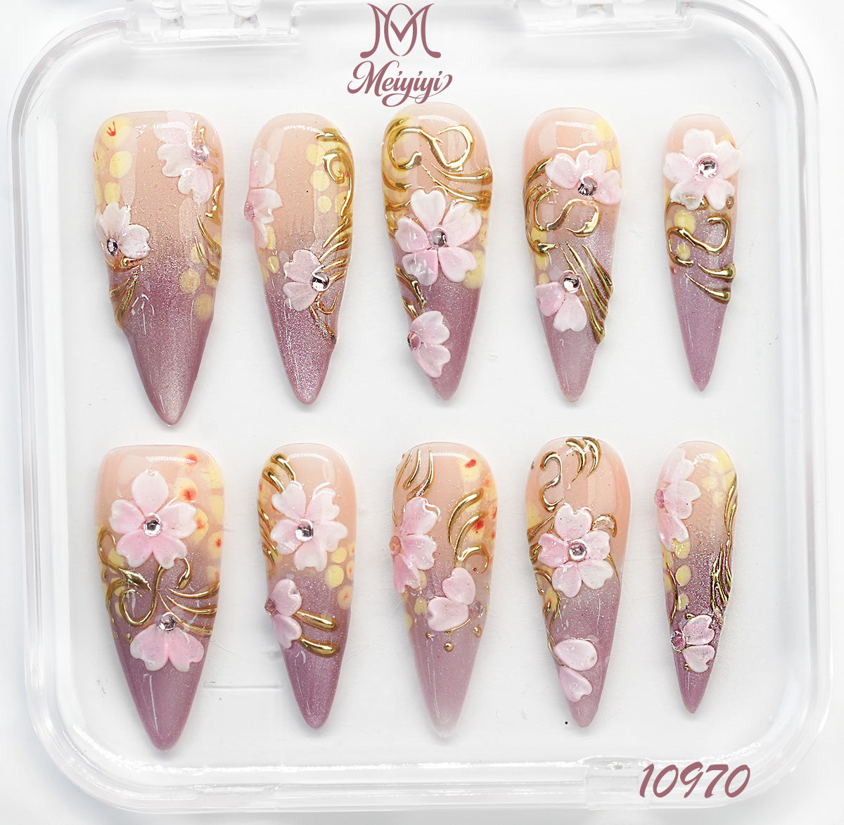 10970-MYY's designer original high-end design customized luxury hand-painted wearable nail art
