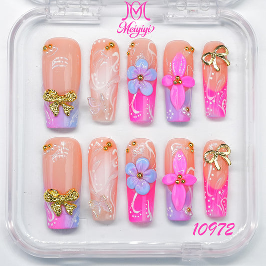 10972-MYY's designer original high-end design customized luxury hand-painted wearable nail art