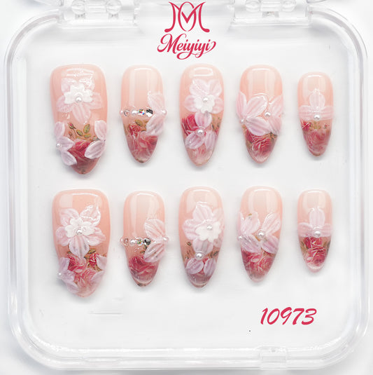 10973-MYY's designer original high-end design customized luxury hand-painted wearable nail art