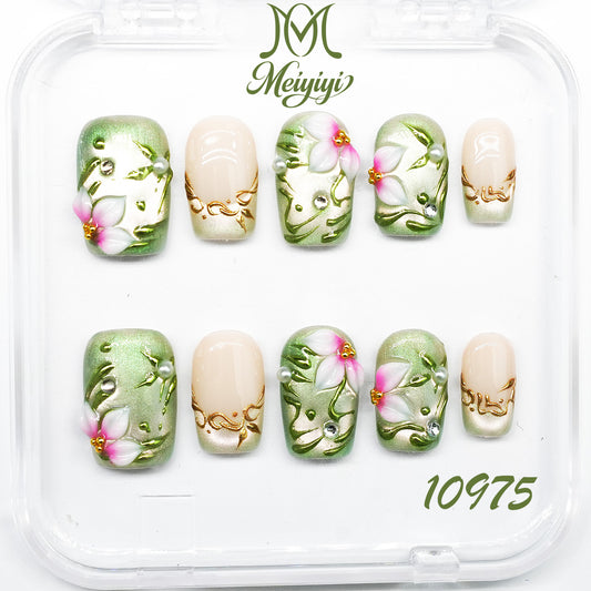 10975-MYY's designer original high-end design customized luxury hand-painted wearable nail art