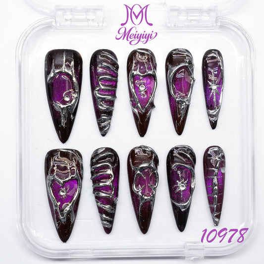 10978-MYY's designer original high-end design customized luxury hand-painted wearable nail art