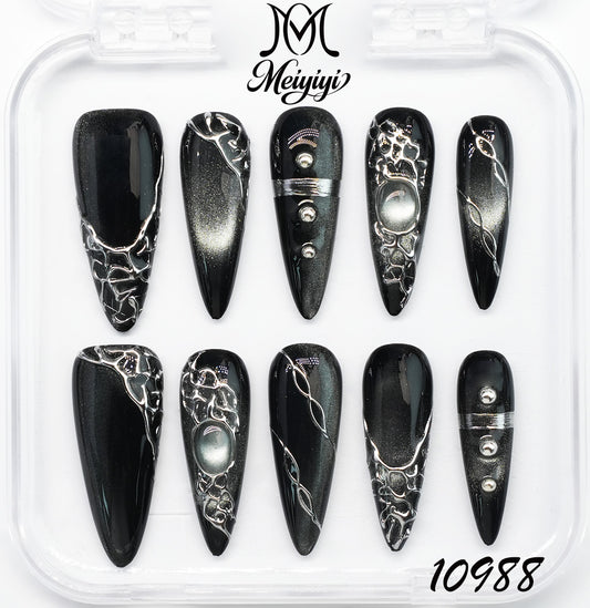 10988-MYY's designer original high-end design customized luxury hand-painted wearable nail art