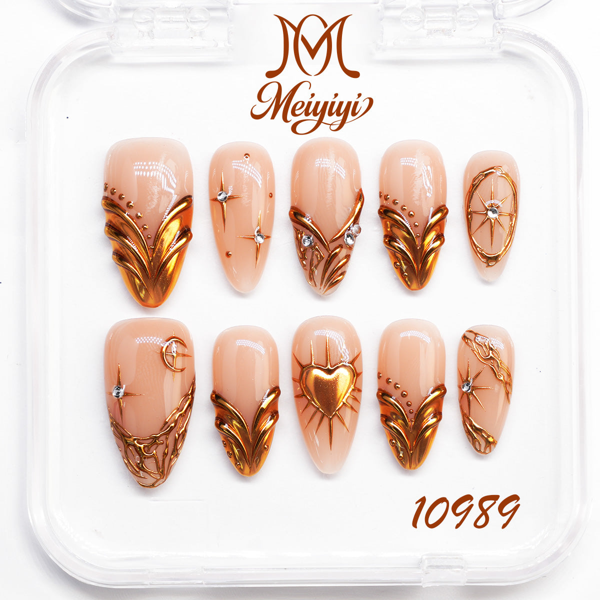 10989-MYY's designer original high-end design customized luxury hand-painted wearable nail art