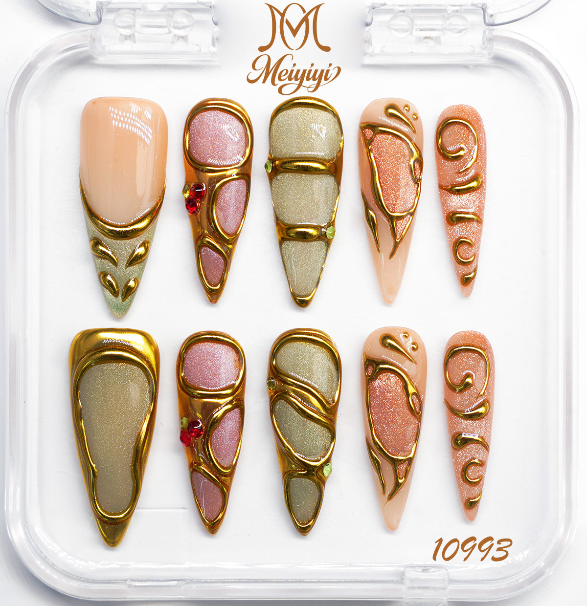 10993-MYY's designer original high-end design customized luxury hand-painted wearable nail art