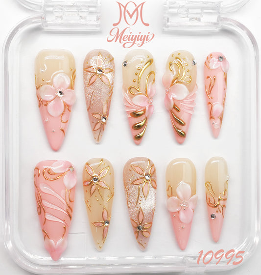 10995-MYY's designer original high-end design customized luxury hand-painted wearable nail art