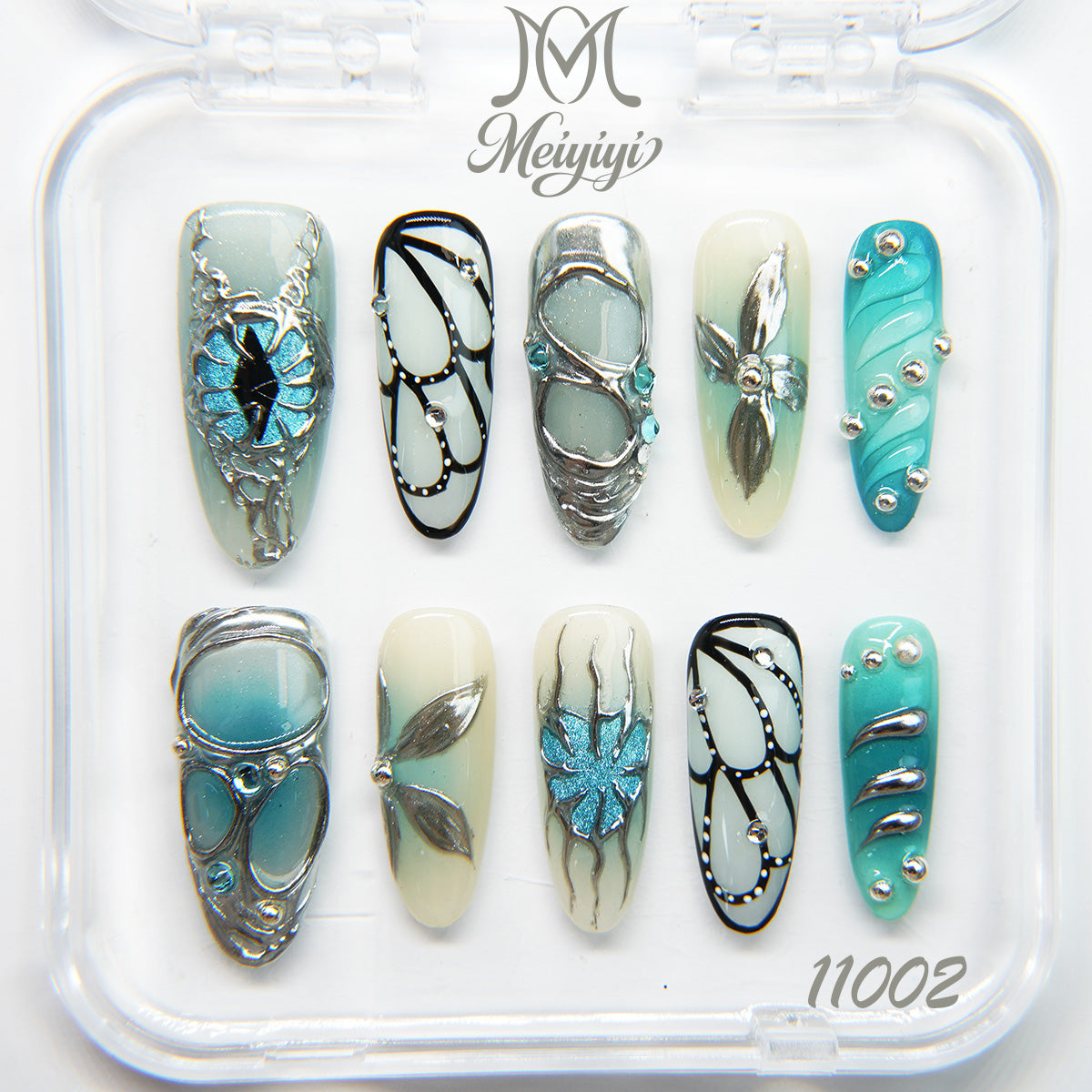 11002-MYY's designer original high-end design customized luxury hand-painted wearable nail art