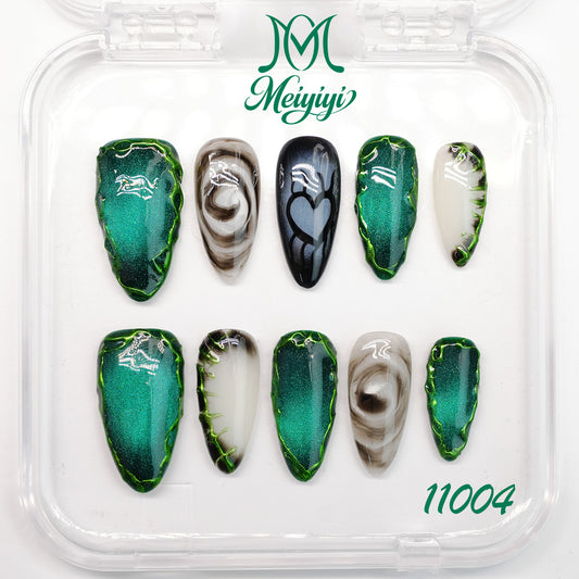 11004-MYY's designer original high-end design customized luxury hand-painted wearable nail art