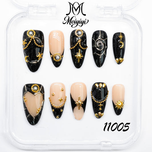 11005-MYY's designer original high-end design customized luxury hand-painted wearable nail art