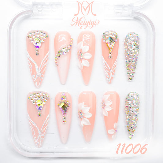 11006-MYY's designer original high-end design customized luxury hand-painted wearable nail art