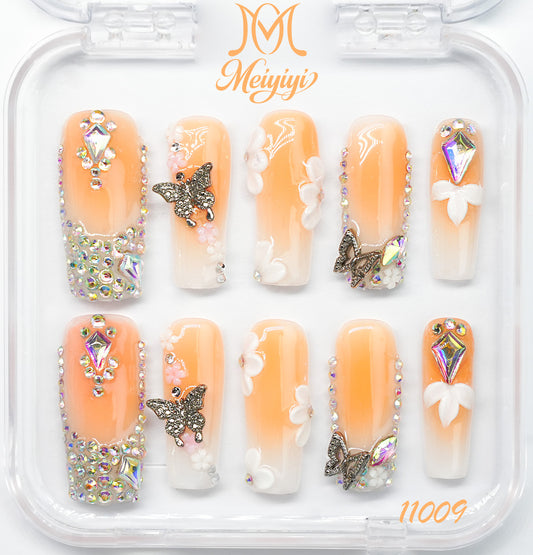 11009-MYY's designer original high-end design customized luxury hand-painted wearable nail art