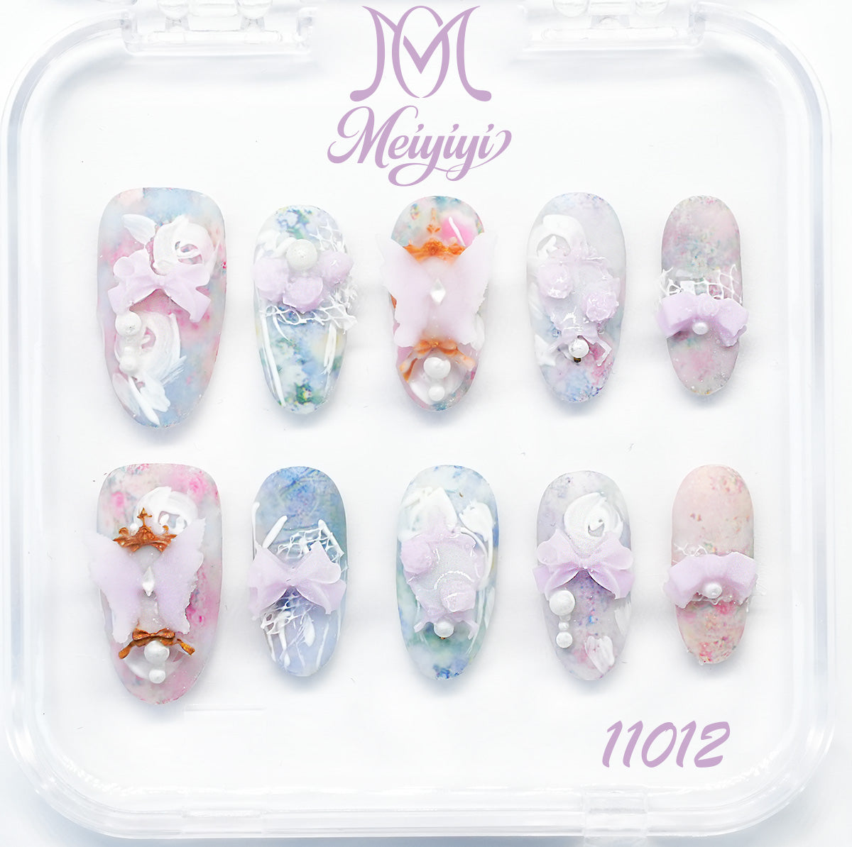 11012-MYY's designer original high-end design customized luxury hand-painted wearable nail art
