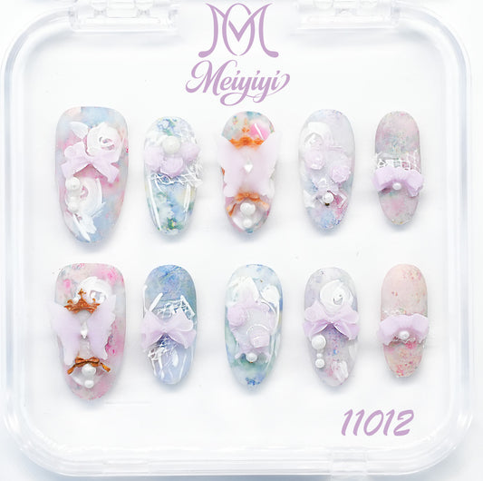 11012-MYY's designer original high-end design customized luxury hand-painted wearable nail art