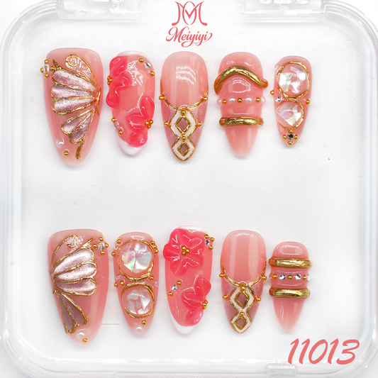 11013-MYY's designer original high-end design customized luxury hand-painted wearable nail art