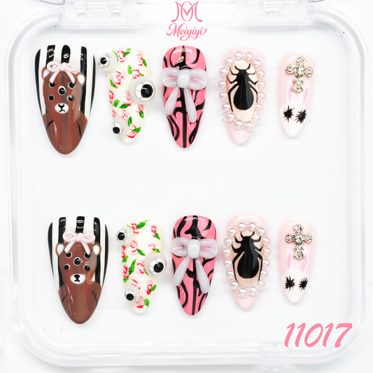 11017-MYY's designer original high-end design customized luxury hand-painted wearable nail art