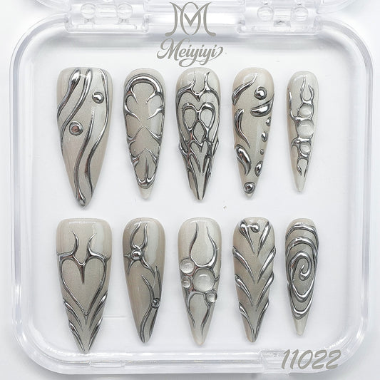 11022-MYY's designer original high-end design customized luxury hand-painted wearable nail art