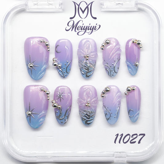 11027-MYY's designer original high-end design customized luxury hand-painted wearable nail art