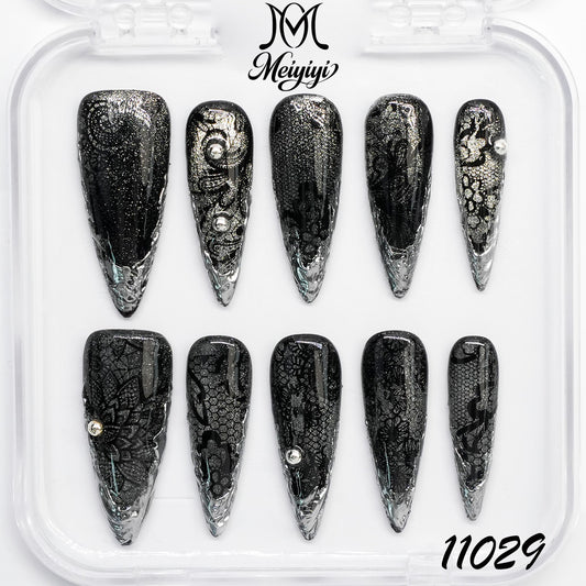 11029-MYY's designer original high-end design customized luxury hand-painted wearable nail art