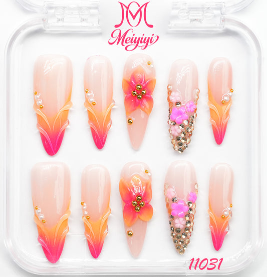 11031-MYY's designer original high-end design customized luxury hand-painted wearable nail art