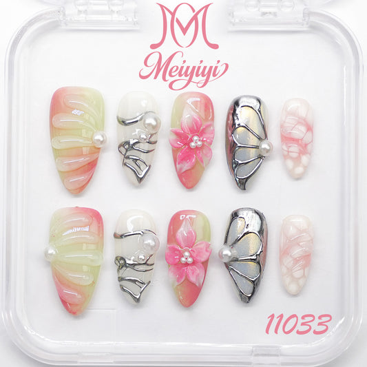 11033-MYY's designer original high-end design customized luxury hand-painted wearable nail art