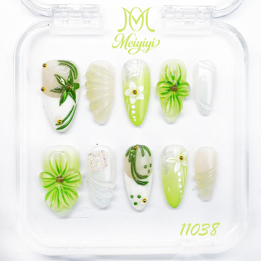 11038-MYY's designer original high-end design customized luxury hand-painted wearable nail art