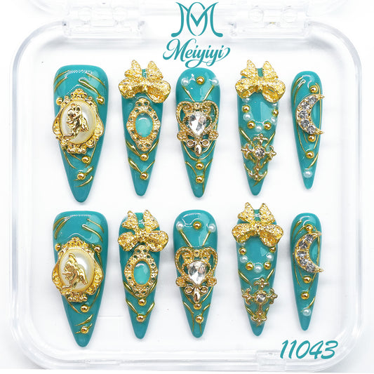 11043-MYY's designer original high-end design customized luxury hand-painted wearable nail art
